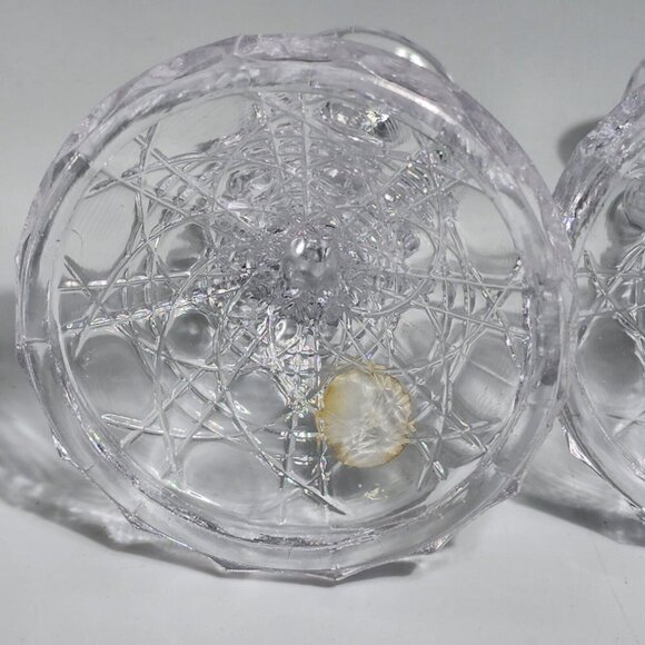 Crystal Pedestal Candlesticks Candleholders Pair PbO 24% Vintage Made in Taiwan - Picture 6 of 8